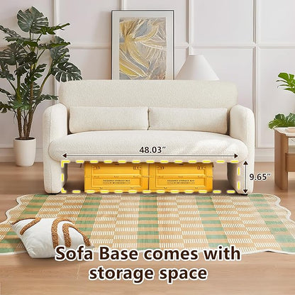 59" W Upgrade Lambswool Fabric Loveseat Sofa, Modern Love seat Couch, Solid and Easy to Install, Upholstered 2-Seater Couch for Bedroom, Apartment, Living Room
