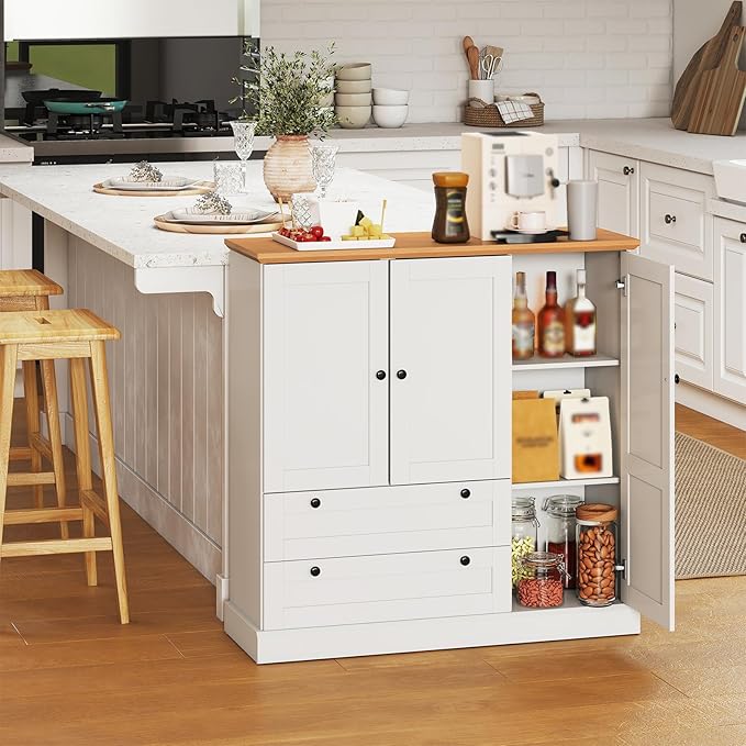 Giantex Buffet Cabinet with Storage, 47.5" Modern Kitchen Sideboard w/3 Doors, 2 Large Drawers, Removable Shelf, Accent Furniture for Coffee Bar Dining Living Room Entryway