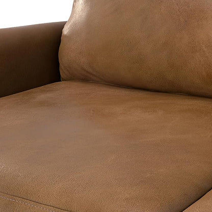 SIMPLIHOME Livingston 76-inch Wide Sofa in Caramel Brown Top Grain Genuine Leather, Handcrafted Mid-Century Modern Loveseat for Living Room, Compact 2-Seater with Feather-Wrapped Cushions