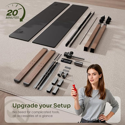 Monomi Electric Standing Desk, 55x24 Inches Height Adjustable Sit Stand up Desk, Large Ergonomic Home Office Desk with Memory Preset Controller,Black