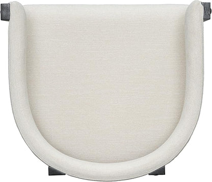 Christopher Knight Home Set of 2 Rylan Modern U-shape Fabric Upholstered Dining Room Counter Height Barstools,Kitchen Island Rubberwood Counter Stool,Armchair with Footrest+Curved Backrest,Beige+Black