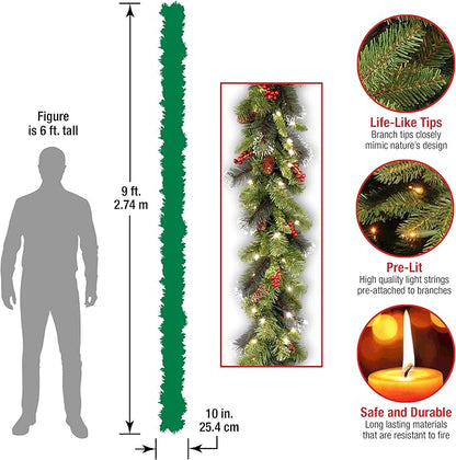 National Tree Company Artificial Christmas Tree and Garland Bundle with Lights (6.5 Feet)