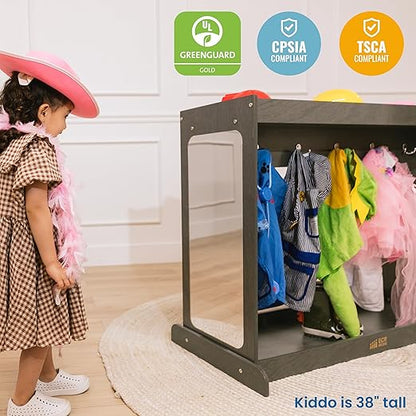 ECR4Kids Streamline Dress-Up Island, Costume Organizer, Grey Wash