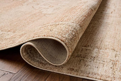 Loloi Chris Loves Julia Palma Collection PLM-02 Spice/Natural 5'-3" x 7'-6" Area Rug Vintage Style Boho Living Room Bedroom Carpet
