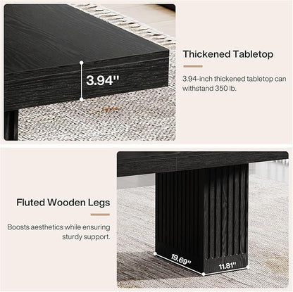 Tribesigns 63 Inch Executive Desk, Modern Office Computer Desk with Heavy Duty Double Pedestal, Large Study Writing Table Business Furniture for Home Office, Black