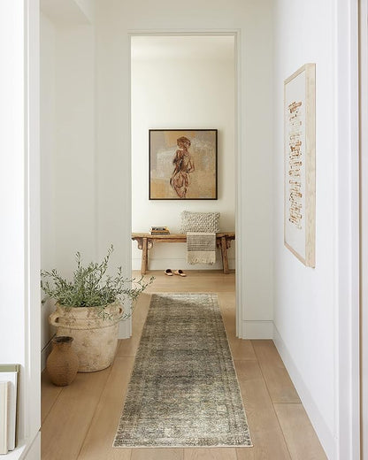 Loloi Amber Lewis Morgan Collection MOG-04 Sea/Sage 2'-0" x 5'-0" 38" Thick Accent Rug feat. CloudPile, Neutral, Room Décor, Vintage Inspired, Livingroom, Bedroom, Dining Area