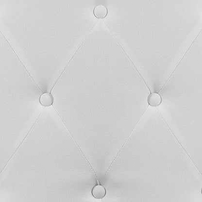 EMMA + OLIVER Tufted Upholstered Queen Size Headboard in White Fabric