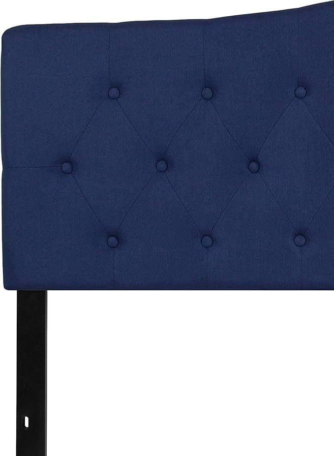 BizChair Tufted Upholstered King Size Headboard in Navy Fabric