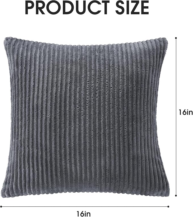 KINGYES Small Pillows Set of 2 for Sofa, Cloud Couch Small Cushions for Indoor Furniture, Gray