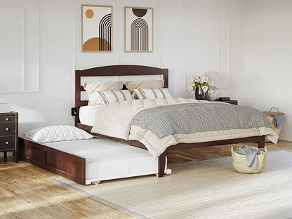 AFI, Warren Queen Platform Bed with Twin XL Trundle, Walnut