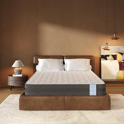 FLEXISPOT 10'' Queen Size Cooling Gel Memory Foam Mattress, Viscose from Bamboo, Medium Firm, 10-Year Warranty, Mattress-in-A-Box, Certi-PUR & Oeko-TEX Certified, Washable, Fire-Resistant.