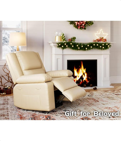 GarveeHome Oversized Wide Power Lift Recliner Chair - Heat and Massage, Faux PU Leather, Adjustable Back and Legs, Electric Lift Chair Designed for The Elderly and People with Mobility impaired