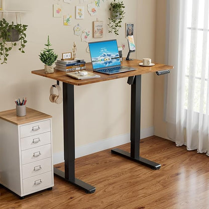 Homall Height Adjustable Electric Standing Desk, Memory Stand up Desk with Headphone Hook, Home Office Desks with Splice Board