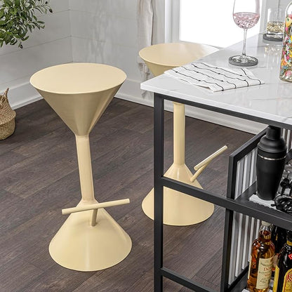 JONATHAN Y BSL1003B Chronos 29.75" Modern Industrial Iron Hourglass Backless Bar Stool with Foot Rest for Home, Kitchen, Dining Room, Workspaces, Cafes and Resturants, Almond