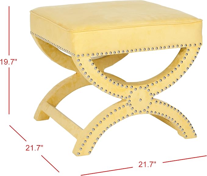 Safavieh MCR4645 Mystic Upholstered Ottoman Color: Cream