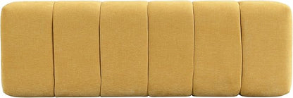 Christopher Knight Home Manila 50" Chenille Fabric Dining Bench for 2 People, Upholstery Ottoman Bench, End of Bed Footstool, Living Room Sofa Extra Seat/Footrest, No Assembly Needed, Mustard Yellow