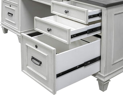 Martin Furniture Double Pedestal Desk, White