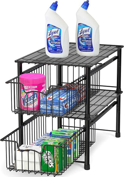 Simple Houseware Stackable Basket Drawer, Black