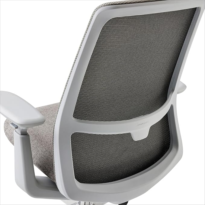Haworth Soji Office Chair with Ergonomic Adjustments, Flexible Mesh Back (Stone)