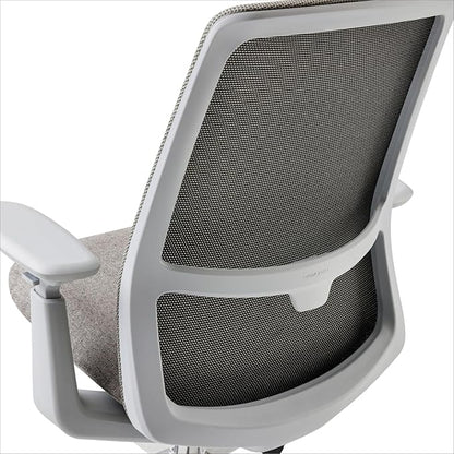 Haworth Soji Office Chair with Ergonomic Adjustments, Flexible Mesh Back (Stone)