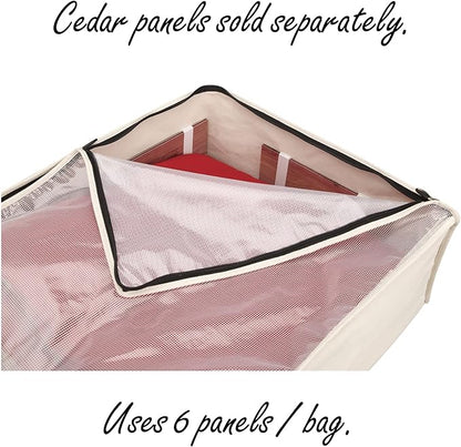 Household Essentials 3364-1 Cotton Canvas Blanket Storage Bags | Natural, Off-White