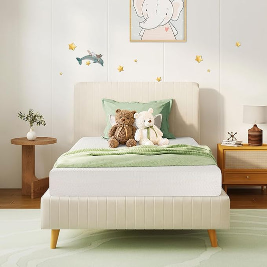 Twin Mattress 8 Inch Green Tea Memory Foam Mattress for Cool Sleep & Pressure Relief, Medium Feel Support, Fiberglass Free, Bed in a Box, Removable Washable Cover, CertiPUR-US Certified