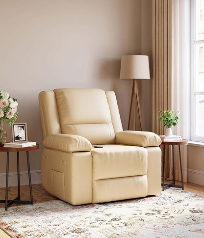 GarveeHome Oversized Wide Power Lift Recliner Chair - Heat and Massage, Faux PU Leather, Adjustable Back and Legs, Electric Lift Chair Designed for The Elderly and People with Mobility impaired