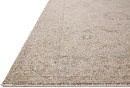Loloi Chris Loves Julia Louisa Collection LOI-02 Oatmeal/Slate 2'-7" x 8'-0", .38" Pile Height, Runner Rug