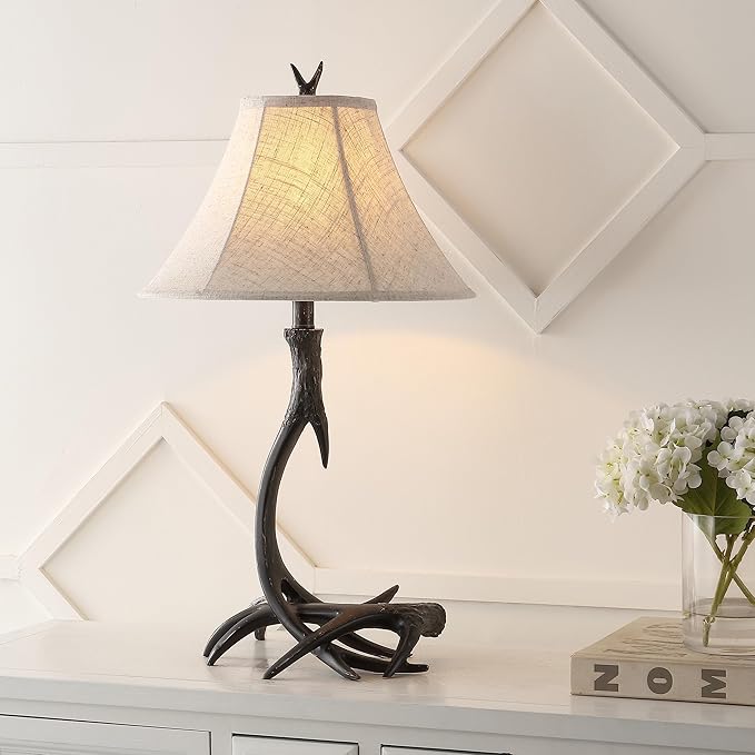 JONATHAN Y JYL6305C Antler 27.5" Rustic Resin LED Table Lamp, Traditional for Bedroom, Living Room, Office, Kids Room, Entryway, College Dorm, Bookcase, LED Bulb Included, Black
