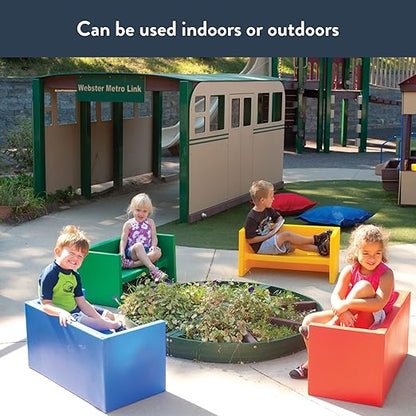 Children's Factory Adapta-Bench, CF910-029 Blue, Kids Flexible Seating, Classroom, Preschool and Daycare Furniture, Indoor or Outdoor Toddler Chairs