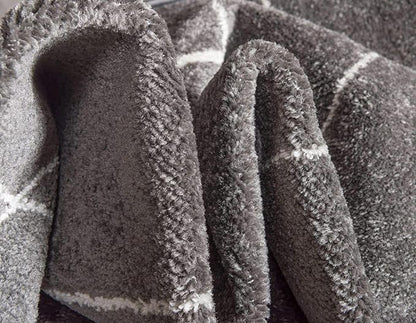 Unique Loom Trellis Frieze Collection Area Rug - Geometric (7' Square, Dark Gray/ Ivory)