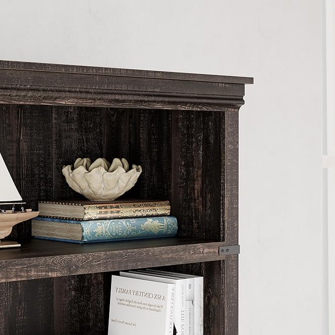 IDEALHOUSE 5 Tier Bookcase, Farmhouse Book Shelf with Storage, Tall Book Case Wooden 5 Shelf Bookcase for Home Office, Living Room, Bed Room(Oak, 67.4" H x 24.6" W x 12.8" D)