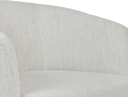 MINCETA Accent Chair,Modern Swivel Chairs for Living Room and Bedroom Reading with Wood Base,Performance Fabric in Ivory