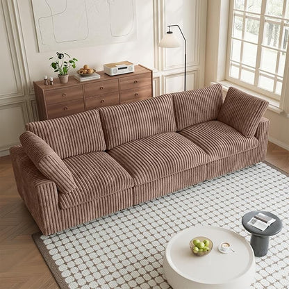 Modern Modular Sectional Sofa, 118.11" Oversized Cloud Sectional Couch, 3 Seat Comfy Modular Couches for Living Room, Plush Couch Cushion Covers Removable, Brown