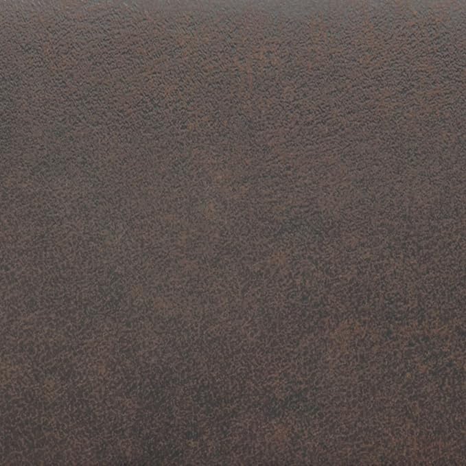 SIMPLIHOME Cosmopolitan 44 inch WideTransitional Rectangle Storage Ottoman Bench with Open Bottom in Distressed Brown Vegan Faux Leather, Assembled for the Living Room and Bedroom