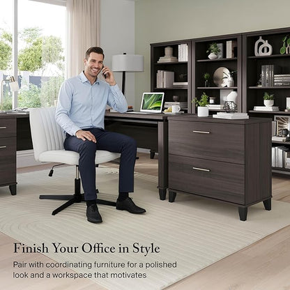 Bush Furniture 2 Drawer Lateral File Cabinet, Letter and Legal-Size Document Storage for Home or Professional Office, Somerset Collection, Storm Gray