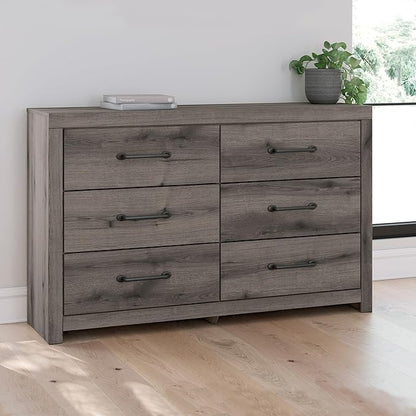 Signature Design by Ashley Urbanoore Rustic 6-Drawer Dresser with Safety Stop, Gray