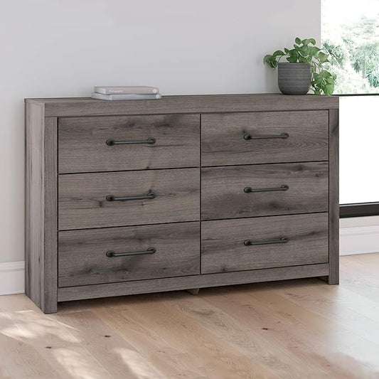 Signature Design by Ashley Urbanoore Rustic 6-Drawer Dresser with Safety Stop, Gray