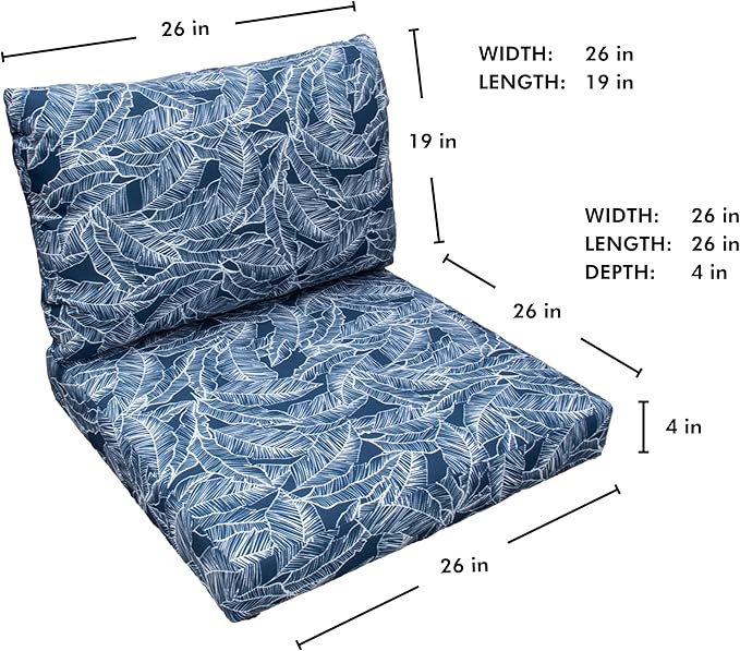 Tommy Bahama Deep Seating Lounge Cushion, 26" X 26" X 4", Pacific Zaffre