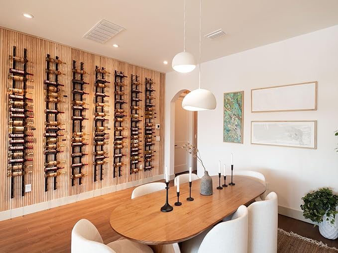 Ultra Wine Racks Wall Mounted Label-Out Wine Racks (3 Foot 3 Deep, Matte Black, 27 Wine Bottles) - Modern Metal Wine Storage, Modular Design for Home Bar, Kitchen, Dining Rooms, & Wine Cellars