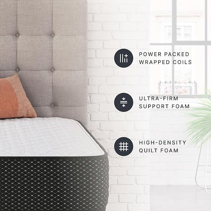 Signature Design by Ashley Limited Edition Firm 12 Inch Hybrid Mattress with Gel Memory Foam and Edge Support for Cool Sleep and Pressure Relief, Full, Fiberglass Free, Mattress In A Box