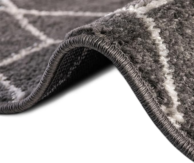 Unique Loom Trellis Frieze Collection Area Rug - Geometric (10' x 13', Dark Gray/ Ivory)
