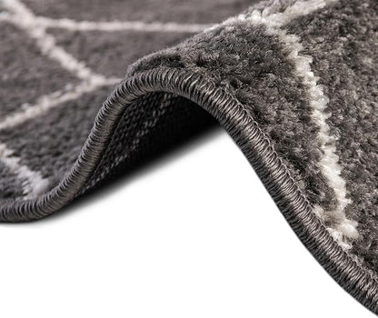 Unique Loom Trellis Frieze Collection Area Rug - Geometric (10' x 13', Dark Gray/ Ivory)