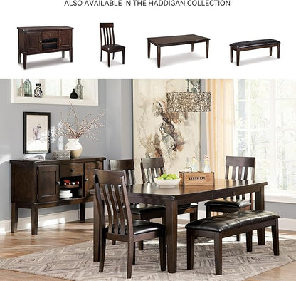 Signature Design by Ashley Haddigan Traditional Upholstered Dining Room Bench, Dark Brown