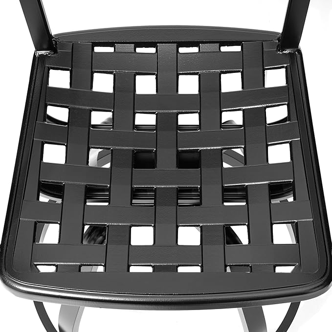 Pellebant Patio Swivel Barstools Set of 6, Aluminum 29.5" Outdoor Bar Height Stool Chairs with Back & Footrest,Rust-Proof Tall Patio Bar Stools for Deck Lawn Garden,Beige