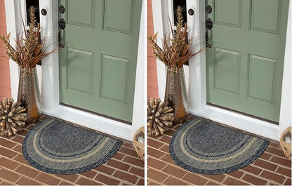 Unique Loom Outdoor Border Collection Area Rug - Soft Border (2' 7" x 4' 1" Hearth Blue/Ivory) (Pack of 2)