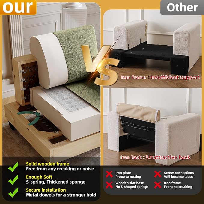 85'' L Shaped Couch with Armrest Organizer,3 Seats Sofas with Movable Ottoman,Comfy Sectional Sofa with Thick Cushion,Chenille Sectional Couches for Living Room,Bedroom,Apartment,Home Furniture,Green