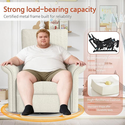 Recliner Chair, 270 Power Swivel Rocker Recliner Chair for Adults, Rocking Glider Recliners for Small Spaces, Glider Nursery Rocking Chairs for Home Theater Living Room Bedroom Nursery