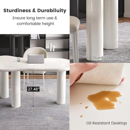 Modern Cream-White Office Desk with Beige Business Chair, Large Computer Table Set, Minimalist and Sturdy Workstation and Workstation, Ideal for Office, Home Office, and Gaming (Desk with Two Chairs)
