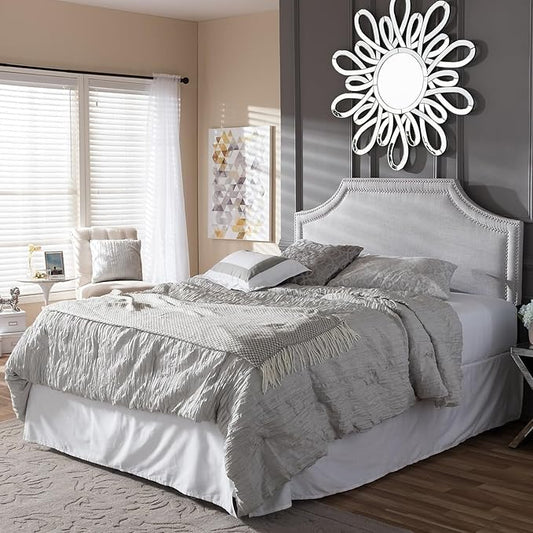 Maykoosh Eclectic Elegance Allure Modern and Contemporary Fabric Upholstered Headboard, Nailded Trim Head Board
